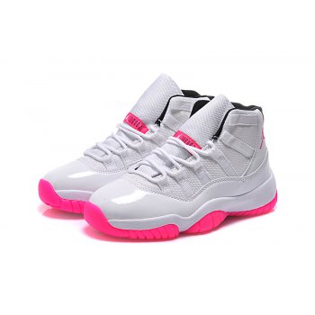 WoAir Jordan 11 GS White Pink Black Shoes Shoes